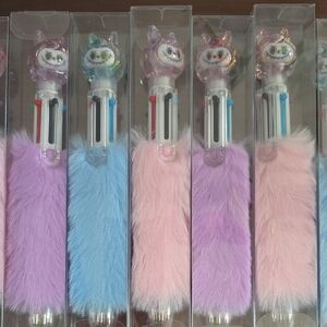 Cute Fuzzy Labubu Multi-Color Color Pen